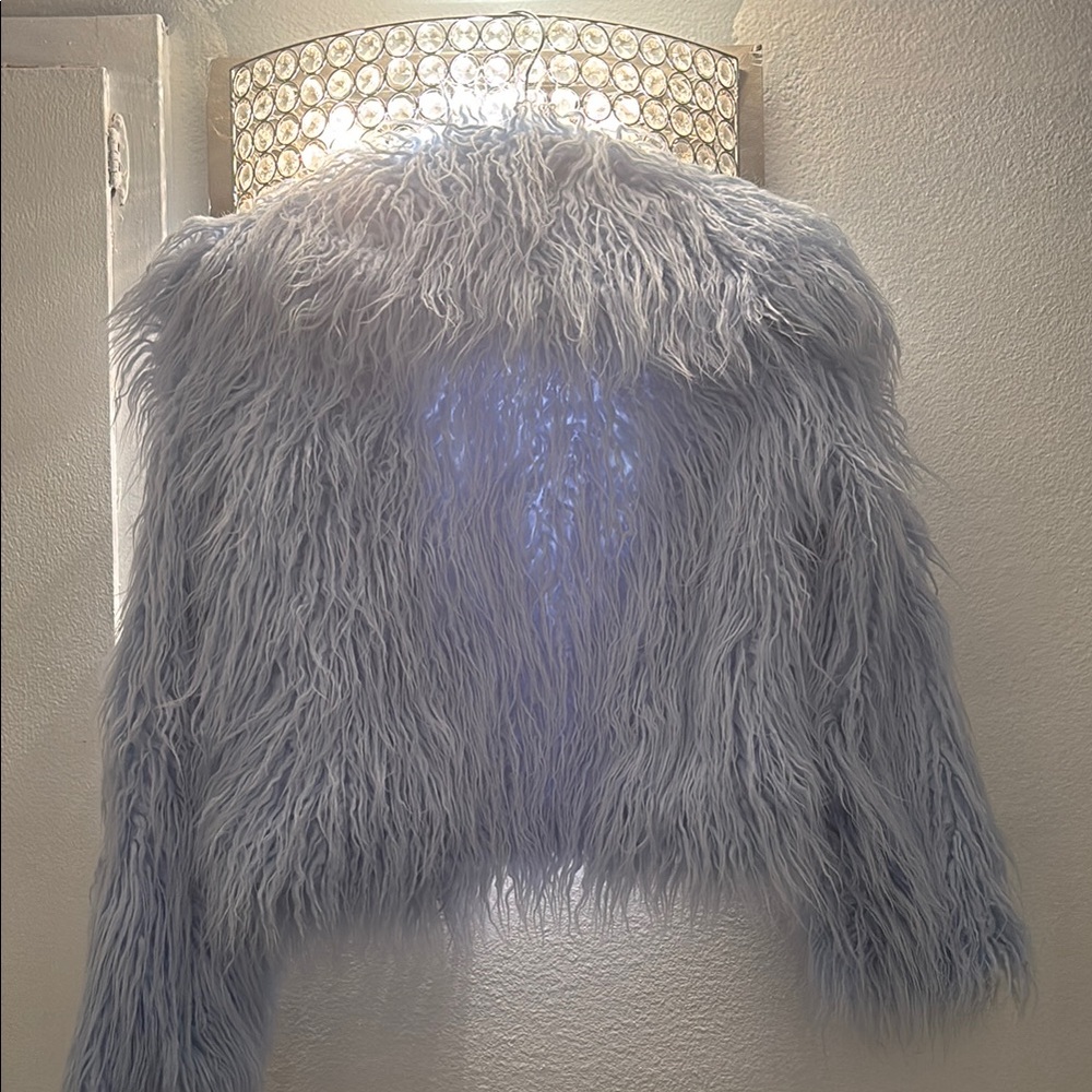 Forever 21 Gray Faux Fur Puffer Jacket